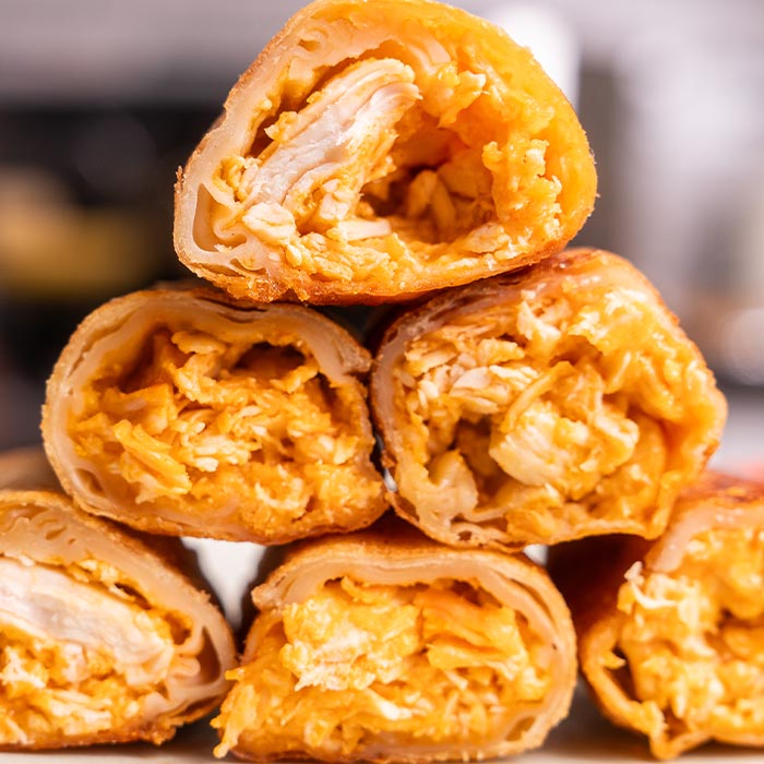 Buffalo Chicken Egg Rolls (Air Fryer & Oven)